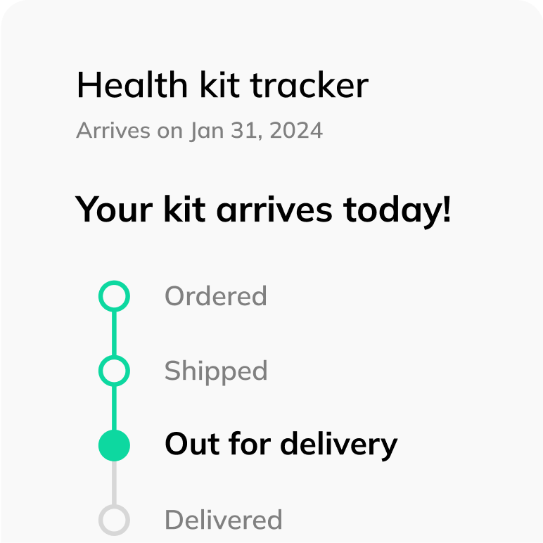 Screenshot of kit tracker