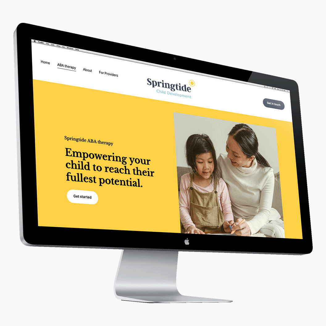 Screenshot of service landing page