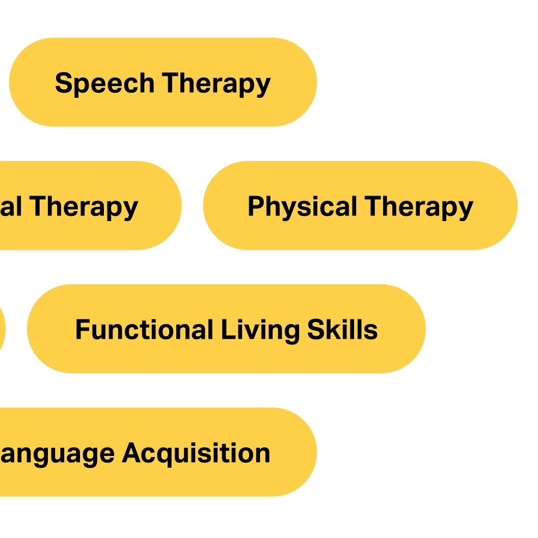 Screenshot of advertised therapy types