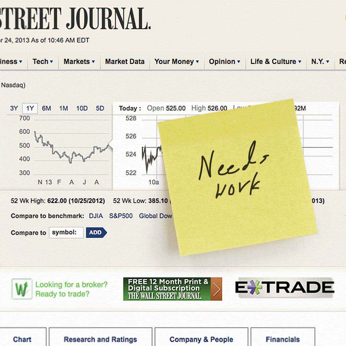 Image of sticky note on page