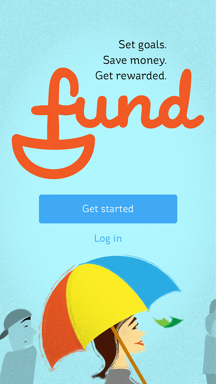 Screenshot of finance app welcome screen concept