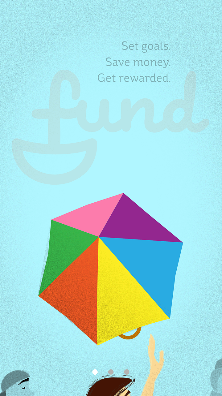 Screenshot of finance app welcome screen concept