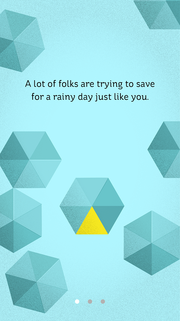 Screenshot of finance app welcome screen concept