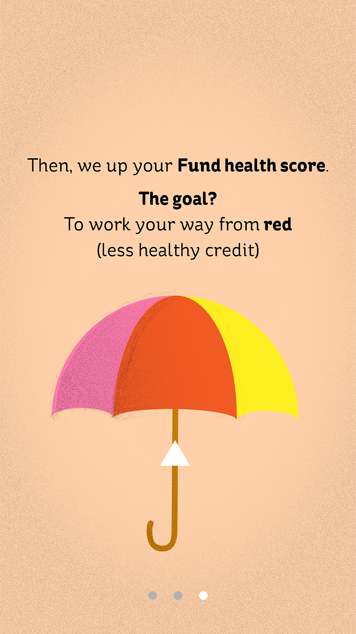 Screenshot of finance app welcome screen concept