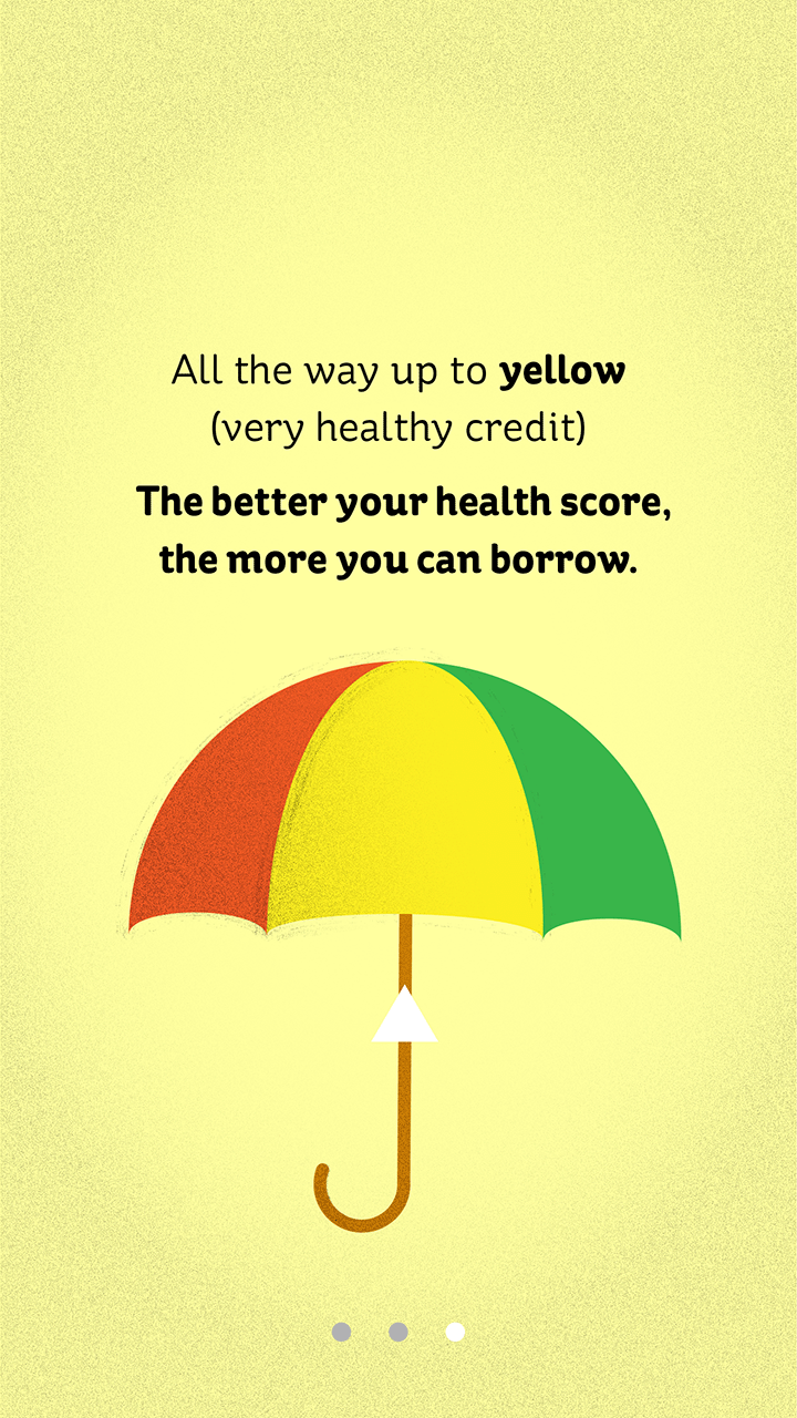 Screenshot of finance app welcome screen concept